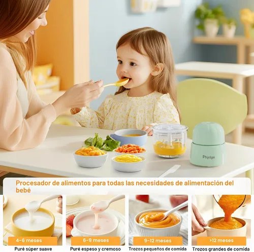 Vista 5 de Fabricante de Comida para Bebés, Licuadora Verde de Comida para Bebés, Fabricante de Puré de Comida para Bebés de 10 oz, Procesador de Alimentos