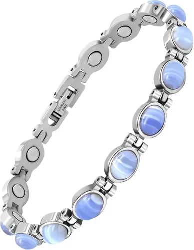 Vista 20 de JEROOT Pulseras magnéticas de ultra resistencia, pulsera para mujeres y hombres, imanes de neodimio de 3500-6000 Gauss, joyería de regalo de terapia