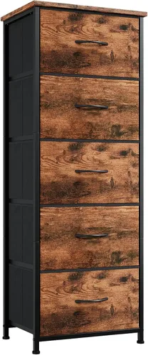 Vista 17 de Somdot - Cómoda para dormitorio con 3 cajones, organizador de almacenamiento con cajones de tela con contenedores de tela removibles para armario