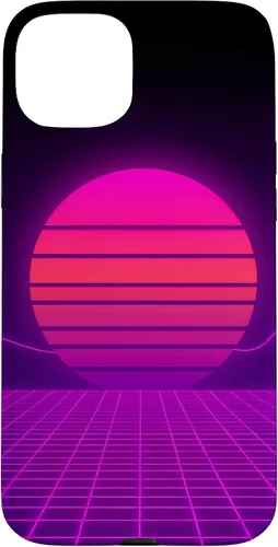 Vista 9 de Funda con diseño estético para iPhone 16 Retrowave Synthwave de los años 80 y 90