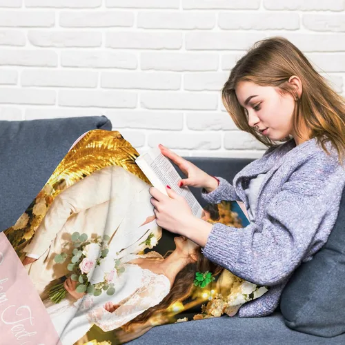 Vista 5 de Manta personalizada con imagen, manta personalizada con texto de fotos, manta de fotos personalizada para amiga, mamá y papá, regalos personalizados