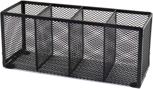 Vista 12 de 2 soportes para lápices de malla negra, pequeño organizador de escritorio de metal para escritorio, artículos de oficina, soporte de almacenamiento