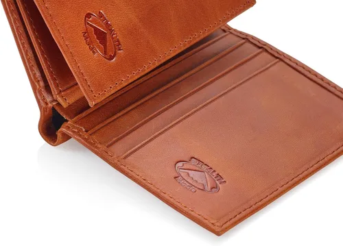 Vista 24 de Stealth Mode Cartera de cuero triple RFID para hombres con soporte de identificación abatible (negro)