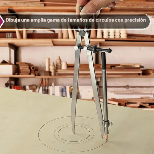 Vista 6 de Mr. Pen - Brújula Profesional con Candado, Brújula de Lápiz, Brújula para Carpintería, Brújula para Geometría, Divisor de Alas, Brújula de Dibujo