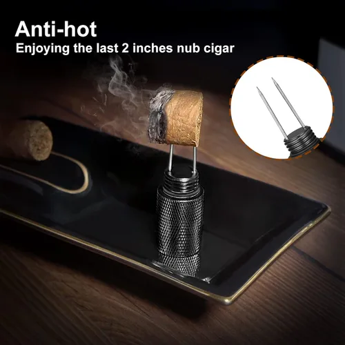 Vista 5 de Herramienta portátil de cigarros para los amantes del cigarro de la aguja del cigarro del acero inoxidable del potenciador del dibujo del cigarro