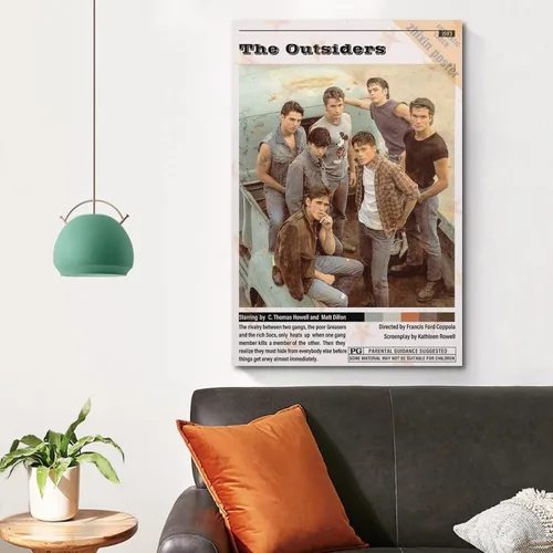 Vista 4 de DOKTor Pósteres estéticos de película The Outsiders, pintura decorativa, lienzo, pósteres de pared e impresión artística moderna para decoración