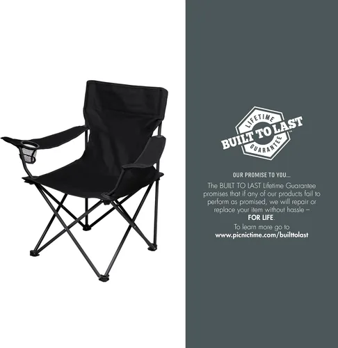 Vista 8 de PICNIC TIME NHL PTZ Silla de campamento, silla de picnic, silla de playa con bolsa de transporte, (negro)
