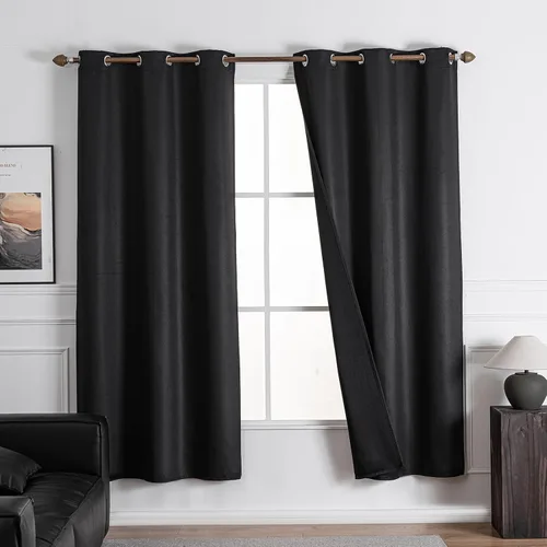 Vista 9 de NANPIPER Cortinas 100% opacas para dormitorio, juego de 2 paneles de 54 pulgadas de largo, cortinas de tratamiento de ventanas con aislamiento
