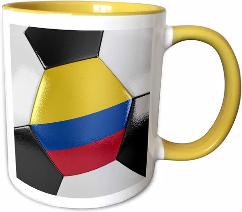 Vista 10 de 3dRose Colombia - Taza de fútbol (11 onzas), color negro