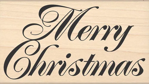 Vista 7 de Sello de Goma Feliz Navidad ST 0707-Bloque de 1.5" x 2