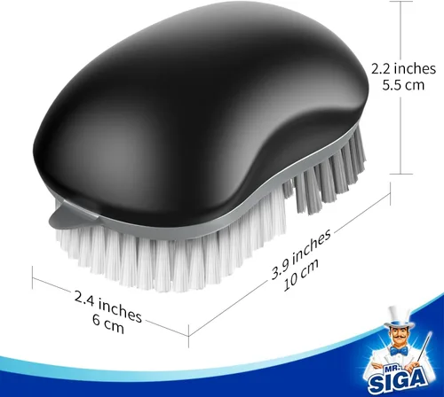 Vista 7 de MR.SIGA Cepillo de limpieza de frutas y verduras con agarre cómodo antideslizante, paquete de 2, color negro