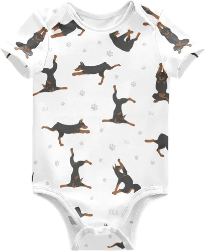 Vista 40 de vvfelixl Bodies para bebé niña negro Pug blanco manga corta algodón ropa de bebé para niñas 0-24 meses Multi1