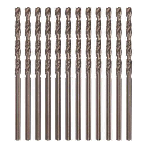 Vista 15 de HARFINGTON 12 brocas de cobalto, 0.083 in M35 de acero de alta velocidad métricas de vástago recto, brocas Jobber para metal duro, acero inoxidable