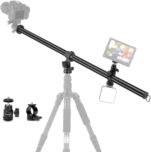Vista 9 de Koolehaoda Brazo de extensión de trípode de 16.5" con columna central horizontal, extensión de boom de 28mm con base giratoria rotativa de 360°
