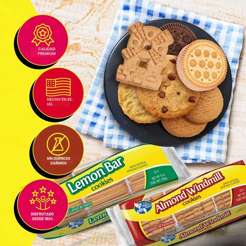 Vista 5 de Lil Dutch Maid Galletas de barra de almendras 9 onzas (paquete de 3) Galletas crujientes con sabor a pan de jengibre con forma de molino