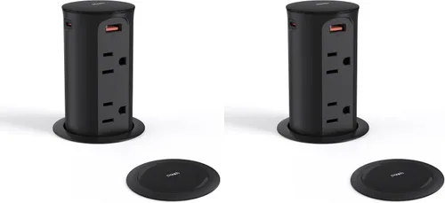 Vista 8 de Jgstkcity Toma de corriente desplegable para encimera, agujero de 2.5 Negro