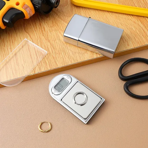 Vista 8 de IMIKEYA Mini báscula digital de bolsillo de 200/0.00 oz, báscula de joyería en forma más ligera, de acero inoxidable con batería con pantalla LCD
