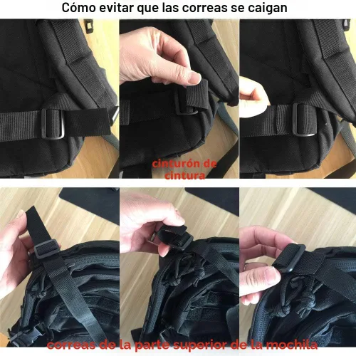 Vista 6 de REEBOW GEAR - Mochila táctica militar para hombres, mochila grande del ejército, paquete de asalto de 3 días, mochila Molle, Negro, Grande - 40 l