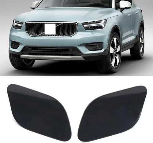 Vista 4 de Cubierta para lavadora de faros delanteros para Volvo XC40 2018-2022, color negro mate, 1 pieza izquierda