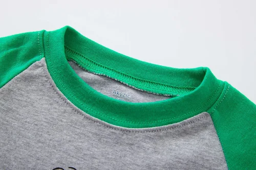 Vista 3 de Akyzic Pijama para niños de 100 % algodón, pijama de manga larga de 2 piezas para niños de 3 a 10 años