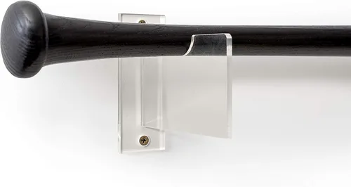 Vista 3 de Soporte de pared para bate de béisbol para exhibición horizontal, soporte de acrílico resistente para bate de bate - Se adapta a cualquier bate