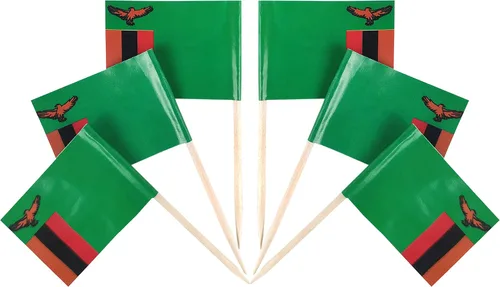 Vista 24 de QQSD Bandera de Albania palillo de dientes Albania Pequeña Bandera para cupcakes, 100