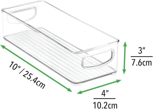 Vista 6 de mDesign Contenedores pequeños de plástico para almacenamiento de baño con asas para organización en armario, armario, tocador o estante de armario