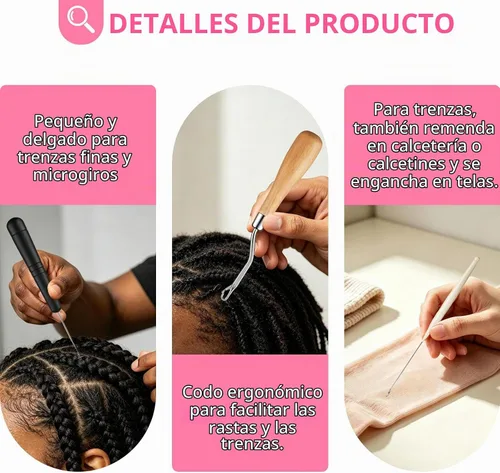Vista 4 de SWEET VIEW Agujas de ganchillo para cabello, gancho de cierre de diferentes