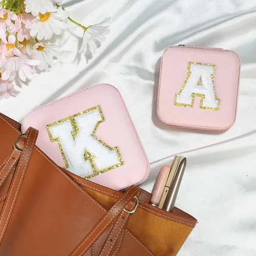 Vista 8 de Organizador de joyas y joyero de viaje, 2 piezas de regalo rosa, estuche de viaje para mujeres, organizador de joyas de viaje para mujeres, regalos