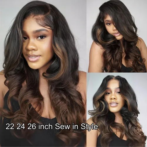 Vista 2 de UNICE - 3 extensiones de cabello humano ondulado marrón castaño ombre, brasileño, remy, 8, 10, 10 pulgadas, extensiones de cabello humano ondulado