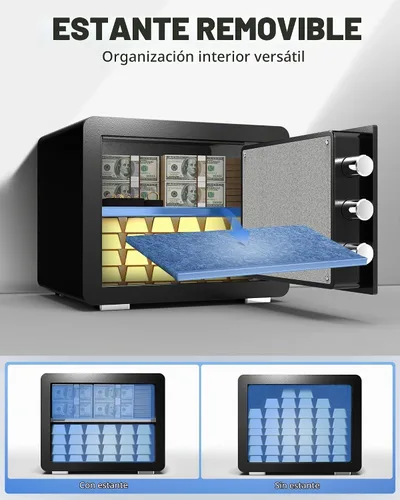 Vista 7 de DAYI - D-25 - Caja fuerte con bolsa ignífuga e impermeable para hogar o gabinete para dinero en efectivo y objetos de valor, con teclado electrónico
