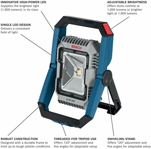 Vista 2 de BOSCH Proyector LED GLI18V-1900N de 18 V (herramienta desnuda)