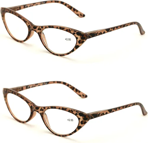 Vista 4 de V.W.E. - 2 pares de lentes de lectura vintage con diseño de ojo de gato para mujer