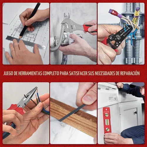 Vista 6 de Sundpey 379 Pcs Portable Complete Home and Auto Tool Kit with Drawer Red with Socket Wrench Set & Screwdrivers & Hex Keys & Pliers Kit,Men Women