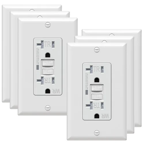 Vista 16 de WEBANG - Tomacorrientes GFCI de autocomprobación, resistentes a manipulaciones y a la intemperie, receptáculo GFCI con indicador LED, placas