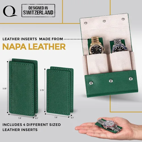 Vista 3 de Estuche para reloj y estuche para viajes Estuches portátiles de viaje Bolsa de reloj de viaje y almacenamiento Bolsa de cuero italiano Soporte