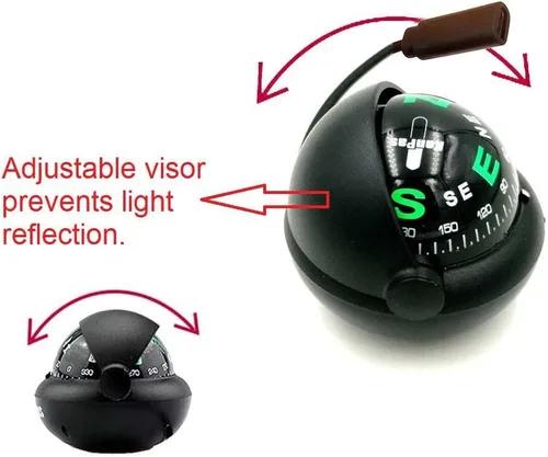 Vista 3 de KanPas Bola de brújula automotriz para coche o barco