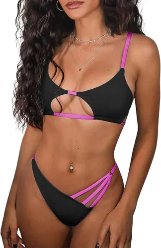 Vista 16 de ZAFUL Conjunto de bikini sexy de dos piezas para mujer 2-Multicolor
