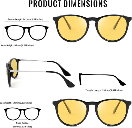 Vista 6 de Karsaer - Gafas de sol polarizadas con visión nocturna lentes de sol transparentes