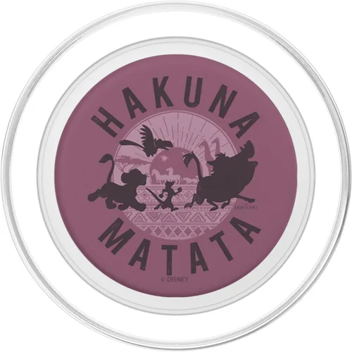 Vista 2 de Disney PopSockets MagSafe PopGrip de The Lion King Simba Timon Pumbaa Hakuna Matata Purple para iPhone