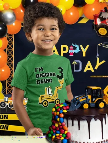 Vista 3 de Tstars Camisa de tercer cumpleaños para niños pequeños de 3 años de edad fiesta de construcción
