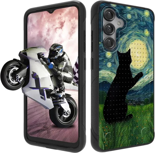 Vista 43 de Funda protectora resistente de doble capa para Samsung A14 5G (parte trasera con textura antideslizante), TPU suave a prueba de golpes, para Samsung