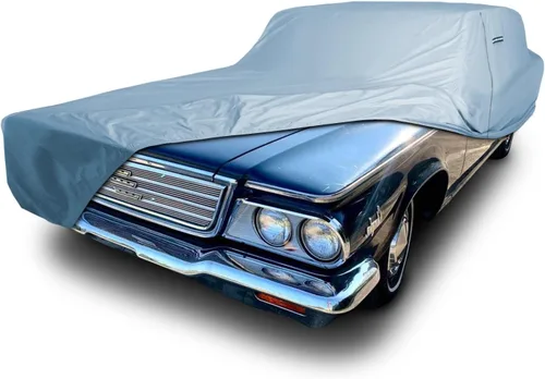 Vista 34 de iCarCover Funda de automóvil personalizada Premium para Chrysler Imperial 1957-1975, resistente, impermeable, para todo tipo de clima, lluvia Negro