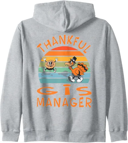 Vista 3 de GIS Manager Job Funny Thanksgiving Zip Hoodie
