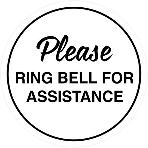 Vista 10 de Signs ByLITA Circle Please Ring Bell For Assistance - Letrero de pared o puerta Fácil instalación Letrero de recepción de recepción