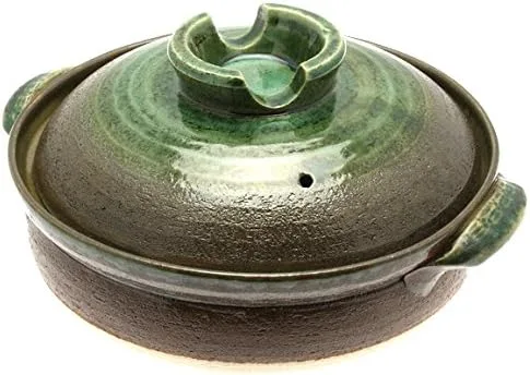 Vista 2 de Kotobuki Donabe - Olla caliente japonesa, mediana, marrón/verde
