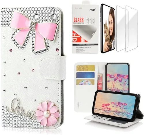 Vista 8 de Bling Wallet Case - SSBLDwSPSeries-16 - Funda de piel con correa para la muñeca y protector de pantalla (2 unidades)