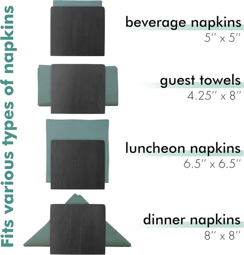 Vista 5 de Servilletero para mesa – Servilleteros de madera de granja, negro simple vertical vertical mesa de comedor dispensador de servilletas de cóctel
