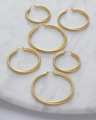 Vista 5 de Milla Crossover Twisted Hoop Earrings for Women – Hypoallergenic Silver or Gold Statement Hoops – Lightweight & Easy to Wear