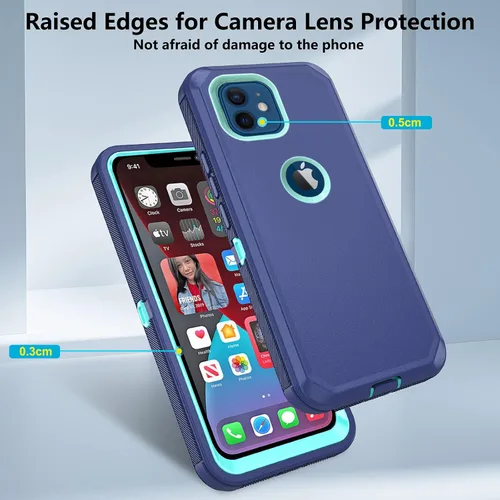 Vista 4 de Asuwish Funda de teléfono para iPhone 12 Pro iPhone12 6.1, híbrida, resistente, a prueba de golpes, protección dura, a prueba de caídas, cuerpo